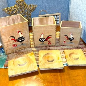 Vintage wooden Canister set